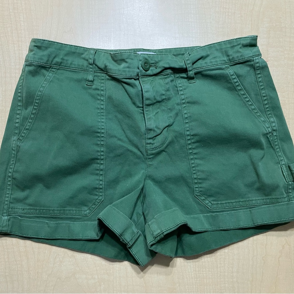 J Crew Army Green Cargo Rolled Hem Khaki Shorts Size 8